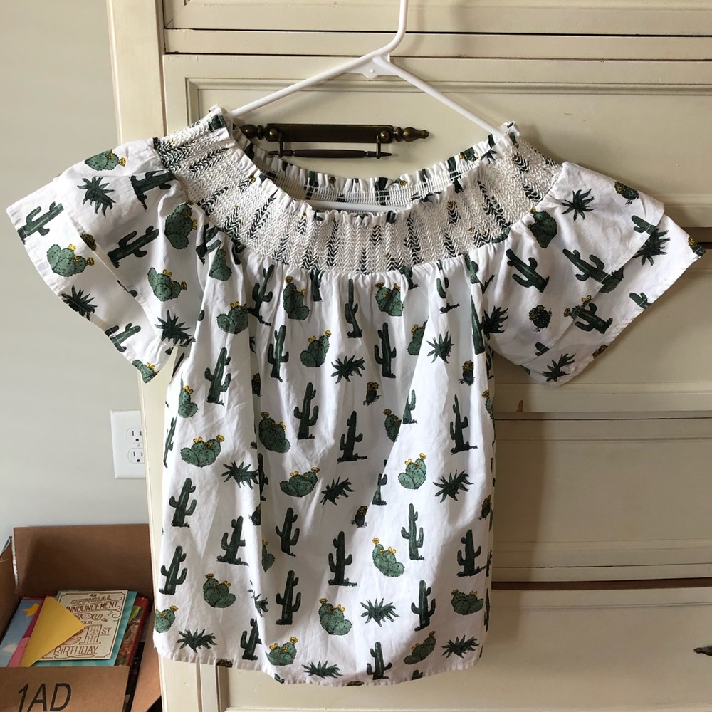 Off the shoulder cacti top